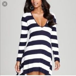 Tommy Bahama Navy Stripe Hi-Lo Beach Tunic